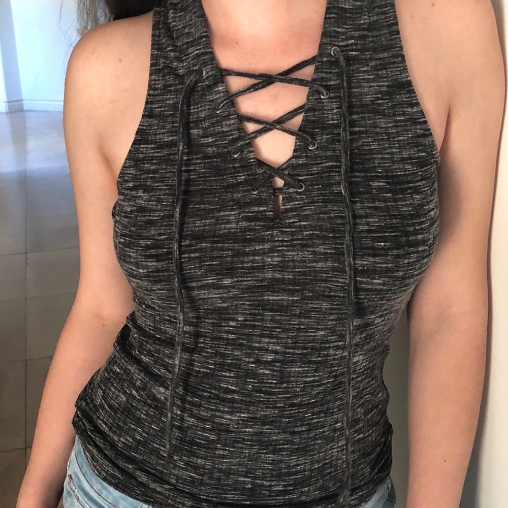 Sadie and Sage Gray/White Tank Top.